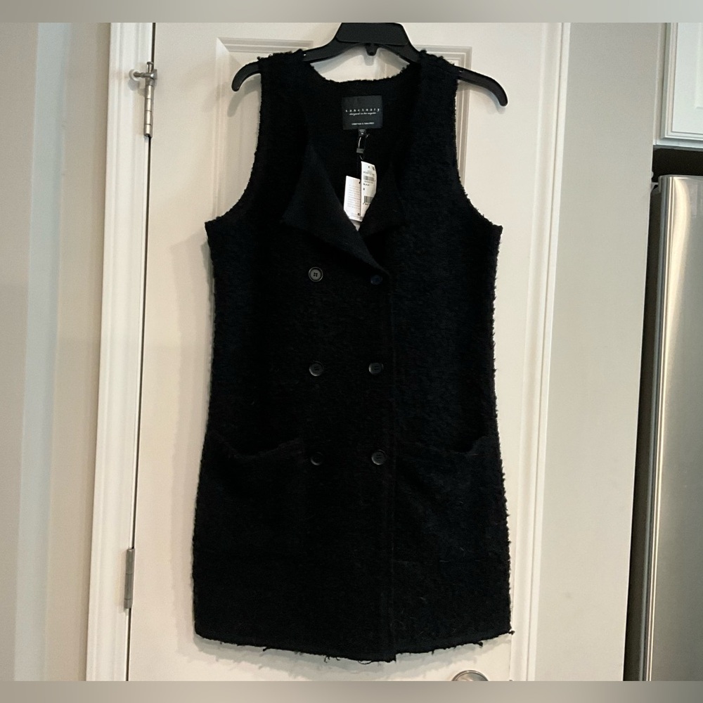 NWT Sanuctuary Long Vest with pockets in black